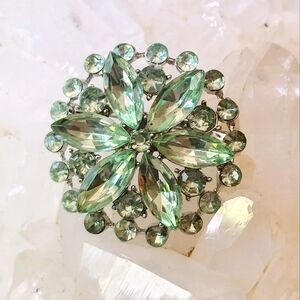 Vintage 90s Green Rhinestone Scatter Pin